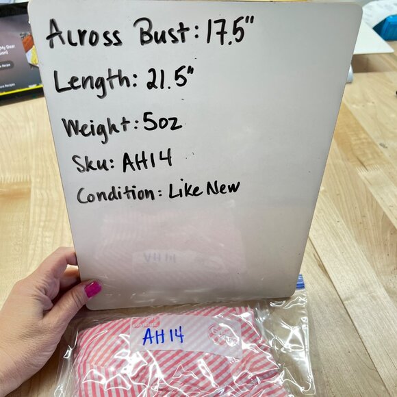 Vineyard Vines Seersucker Ruffle Striped Sleeveless Top Pink White Size 2 - Picture 9 of 10